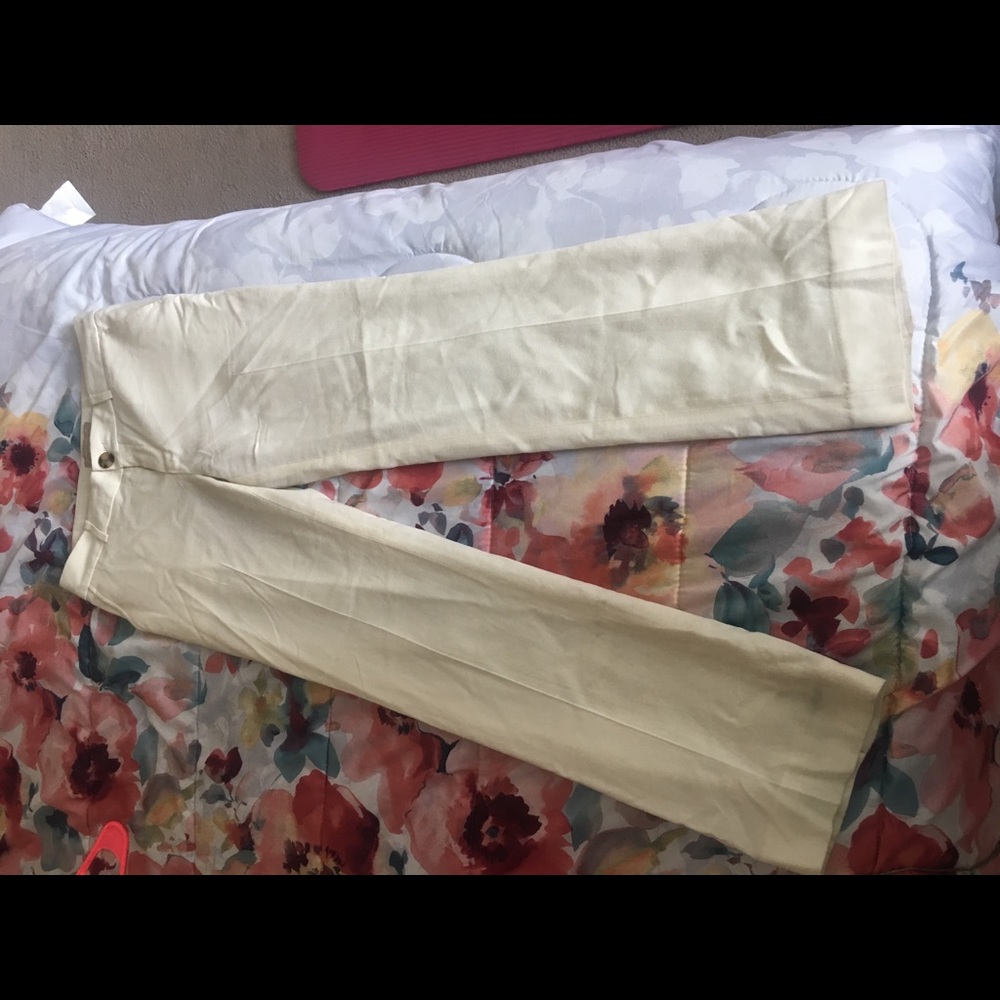 Cream work pants from Banana Republic